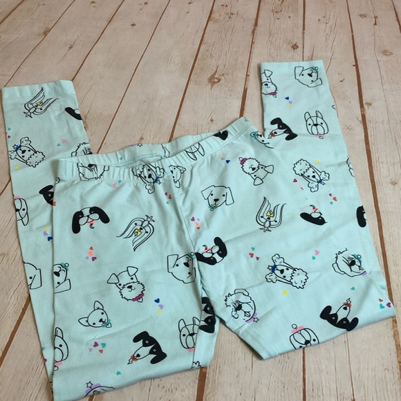 Cat & Jack Other - Cat & Jack Aqua Allover Cartoon Puppy Dog Faces Print Leggings